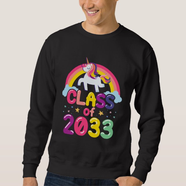 Moletom Class of 2033 Unicorn Graduation Girls (Frente)