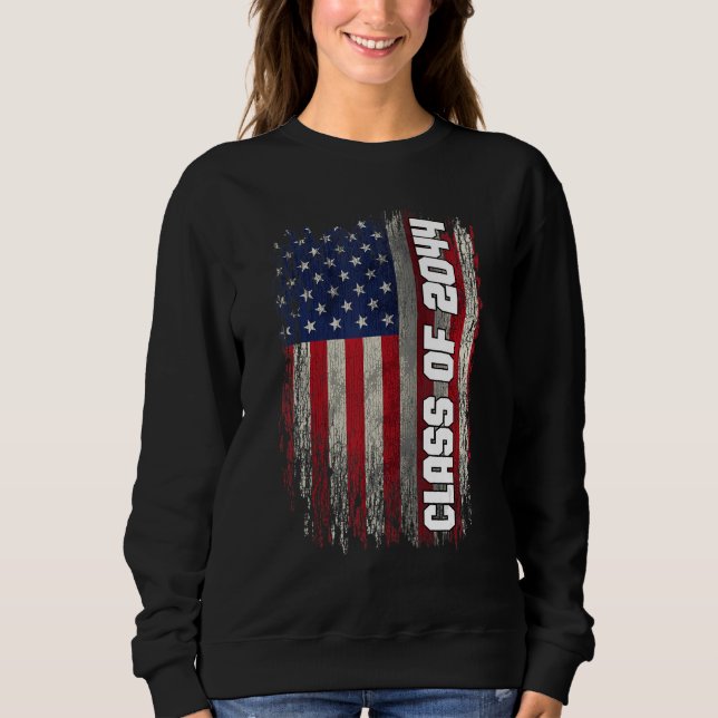 Moletom Class of 2044  Senior 2044 USA American Flag (Frente)