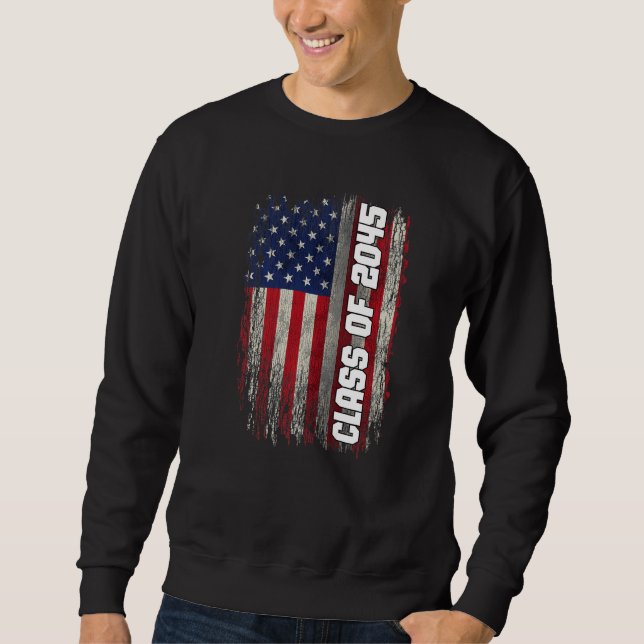 Moletom Class of 2045 Senior 2045 USA American Flag (Frente)