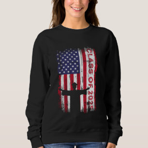 Moletom Classe de 2025 American Flag Mais velho Graduation