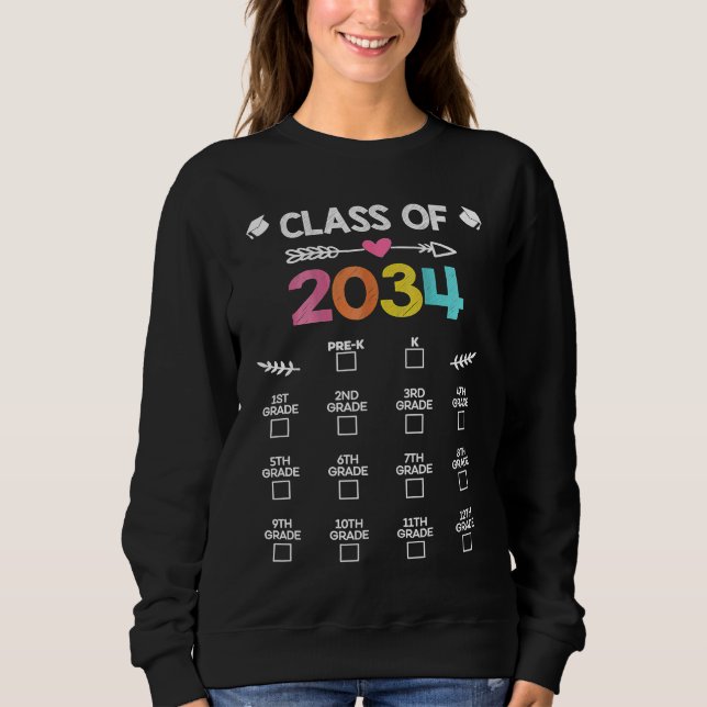 Moletom Classe De 2034 Cresce Com A Mim Handprint (Frente)