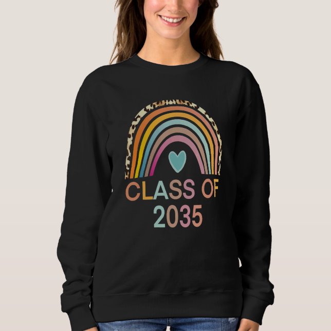Moletom Classe De 2035 Rainbow Leopard Pre-K Cresce Comigo (Frente)