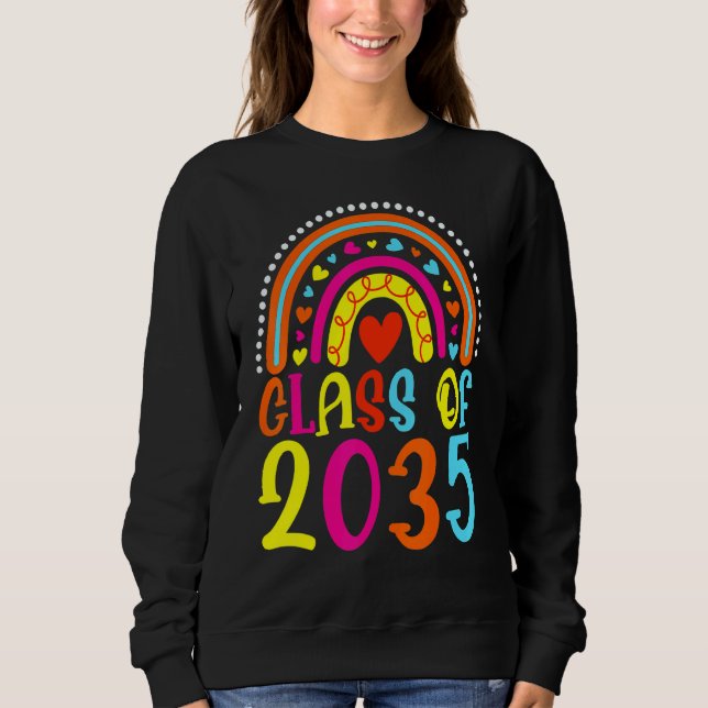 Moletom Classe De 2035 Rainbow Preschool Kindergarten Grad (Frente)