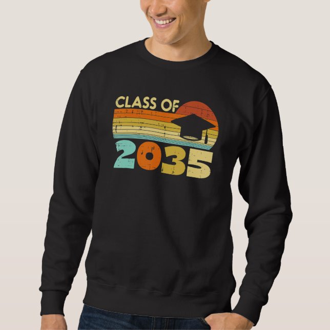 Moletom Classe De 2035 Retro Primeiro Dia Cresceu Comigo G (Frente)