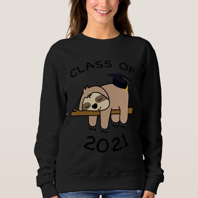 Moletom Classe De Graduação De 2021 Sloth Funny Formando J (Frente)