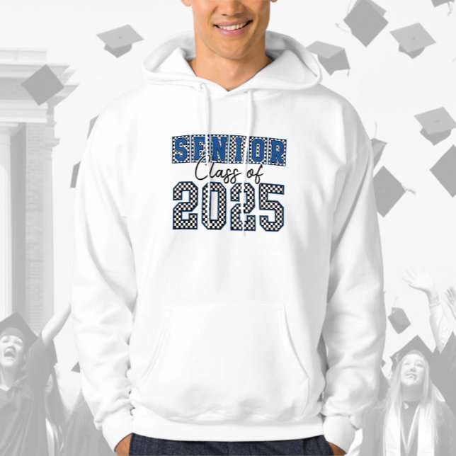 Moletom Classe de mais velho de 2025 Azul Retroativo (Criador carregado)