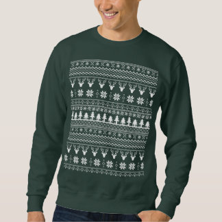 Moletom Classic Holiday Reindeer Christmas Sweater Pattern