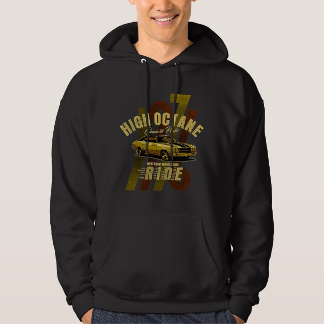 Moletom Clássico 1971, Hoodie De Carro De Alto Octano (Frente)