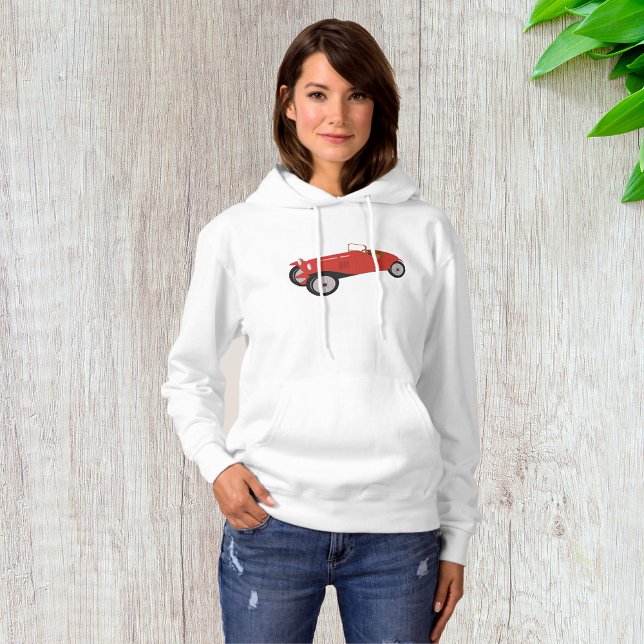 Moletom Clássico Carro Vermelho Womens Hoodie (Criador carregado)