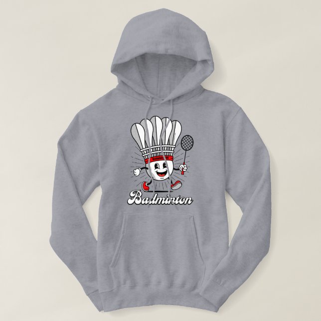 Moletom Clássico Mascote de Badminton (Frente do Design)
