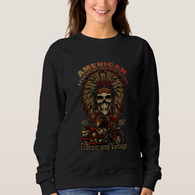 Moletom Clássico Retro Moto Americano Indian (Frente)