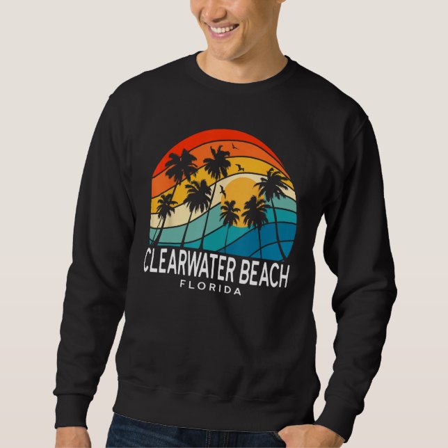 Moletom Clearwater Beach Florida Palm Tree Tropical Beach  (Frente)