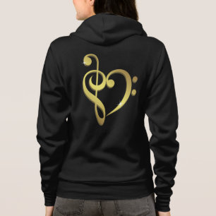 Moletom Clef de triplo, hoodie do amor do coração da