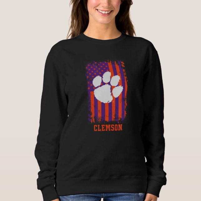 Moletom Clemson Tigers Patriotic Retro American Flag (Frente)