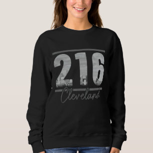 Moletom Cleveland 216 Area Code Skyline Ohio Vintage