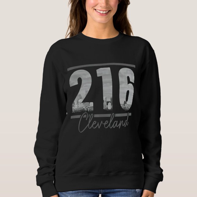 Moletom Cleveland 216 Area Code Skyline Ohio Vintage (Frente)