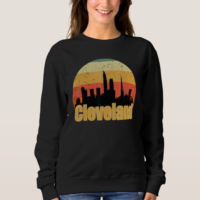 Moletom Cleveland Oh Skyline Silhouette Sunset I Love Clev (Frente)