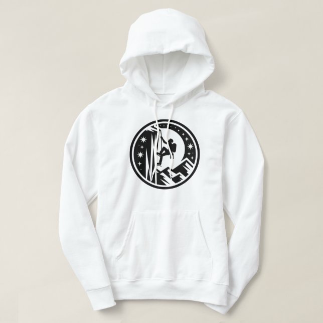 Moletom Cliff De Escala De Clima De Gelo Sob O Céu Noturno (Frente do Design)