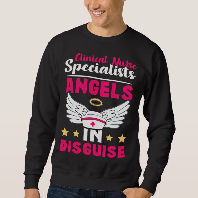 Moletom Clinical Nurse Specialists Angels in Disguise (Frente)