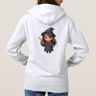 Moletom Clipart de Menina Bruxa Chibi Fofa, PNG de Bruxa M