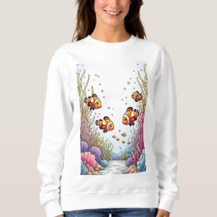 Moletom Clownfish Playing in Colorful Coral