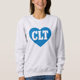 Moletom CLT Charlotte NC Heart Design - Varsity Azul Negri