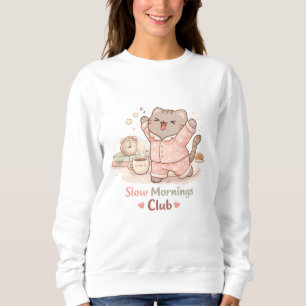 Moletom Clube da Manhã Devagar Hygge Fofo Kawaii Gatinho G