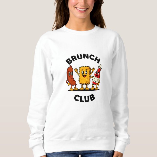 Moletom Clube de Brunch Design Retrô de Desenho Animado Co (Frente)