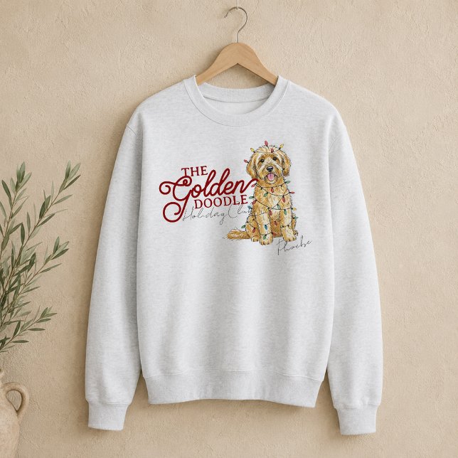 Moletom Clube de Férias de Golden Doodle  (Golden Doodle Winter Holiday Club Sweatshirt
)