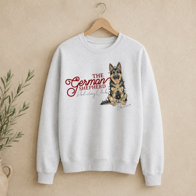 Moletom Clube de Férias de Natal Pastor Alemão  (German Shepherd Christmas Holiday Club Sweatshirt)