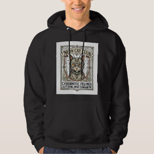 Moletom Clube de Gatos Neon Gato Cyberpunk Vintage Arte Ve
