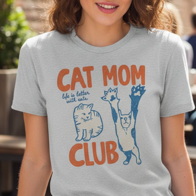 Moletom Clube de Mãe de Gato A vida é melhor com gatos Ado (Criador carregado)
