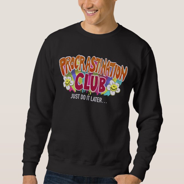 Moletom Clube Divertido do Retro da Procrastinação Arco-ír (Frente)