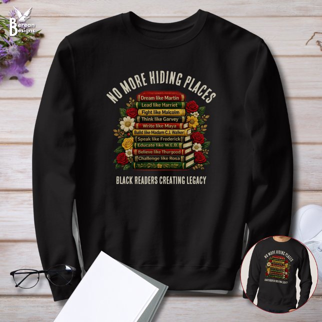 Moletom Clube do Livro de Ícones Inspiradores da História  (Custom Dream Like Martin Black Heroes Bookish Empowerment sweatshirt gift for Book Club Lovers)