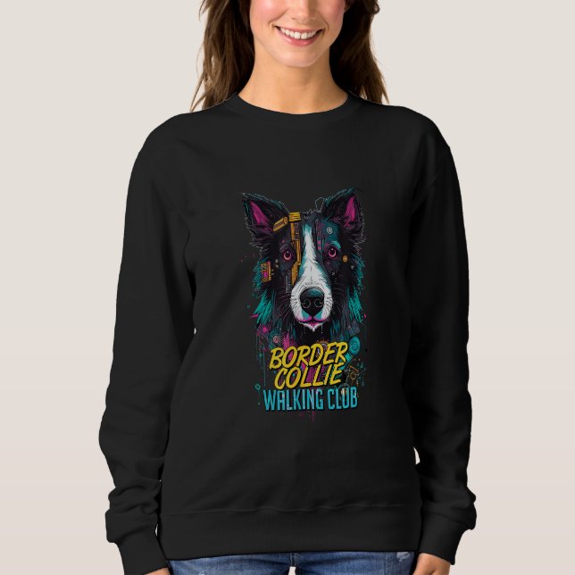 Moletom Clube Futurista de Caminhada do Border Collie Cybe (Frente)