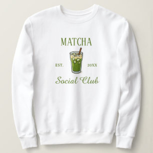 Moletom Clube Social de Matcha Fofo Moderno Personalizado