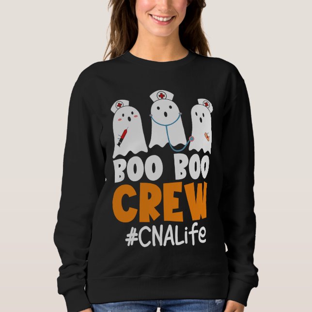Moletom CNA Life Boo Boo Crew Nurse Ghost Halloween Costum (Frente)