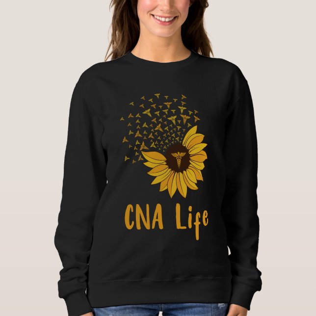 Moletom CNA Life Sunflower Orgulhosa Enfermeira Cuta (Frente)