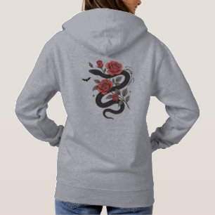 Moletom Cobra e Rosa Hoodie - Design oral gótico