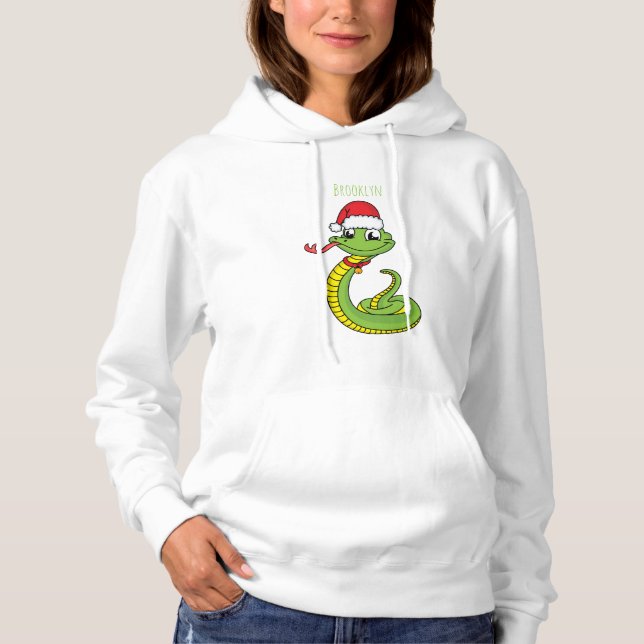 Moletom Cobra verde-giro com desenho animado de chapéu de  (Frente)