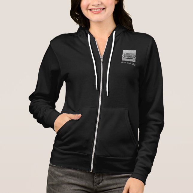 Moletom Cobrir de NYC Manhole Hoodie Aquecedor de Mulheres (Frente)
