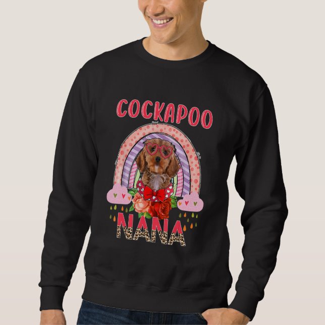 Moletom Cockapoo Nana Cute Rainbow Rainbow Rainbow Dia de  (Frente)