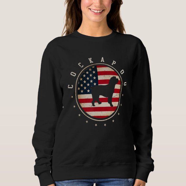 Moletom Cockapoo USA Flag 4th July Dog Mom Dad (Frente)