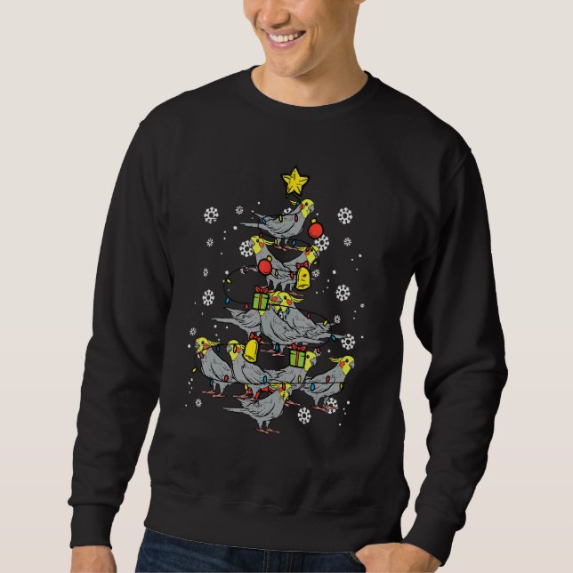 Moletom Cockatiel Christmas Tree Bird Cute Xmas Animal Men (Frente)