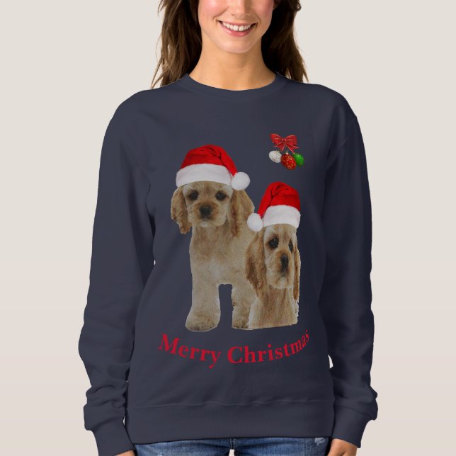 Moletom Cocker spaniel camisola de Natal (Frente)