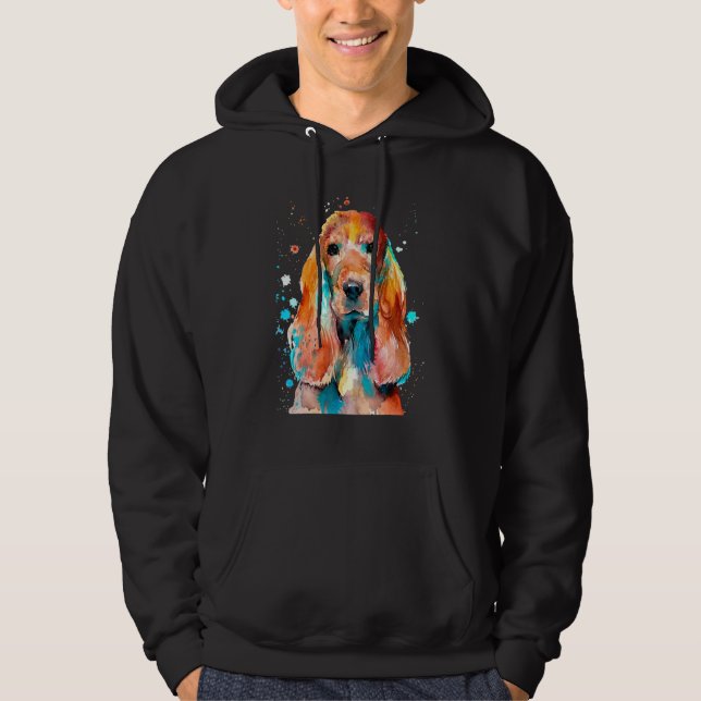 Moletom Cocker Spaniel Cockerspaniel Watercolor Graphic De (Frente)