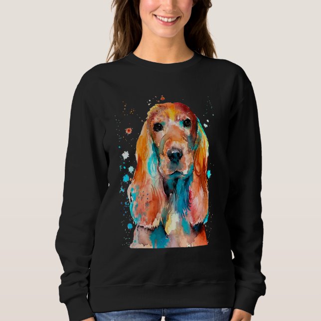 Moletom Cocker Spaniel Cockerspaniel Watercolor Graphic De (Frente)