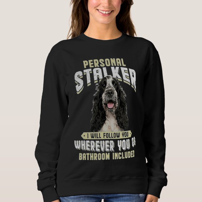 Moletom Cocker Spaniel Inglês Acompanhante Pessoal Eu Vou  (Frente)