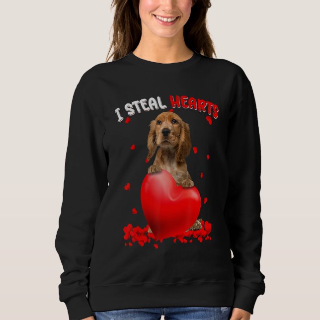 Moletom Cocker Spaniel Inglês Cachorro Roubo Corações Fofo (Frente)