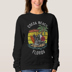 Moletom Cocoa Beach Florida Palms Skull Surf Sunset Vacati